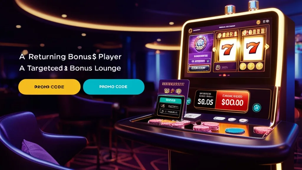 Returning player receiving a targeted Jackpot Raiders bonus notification in a casino lounge
